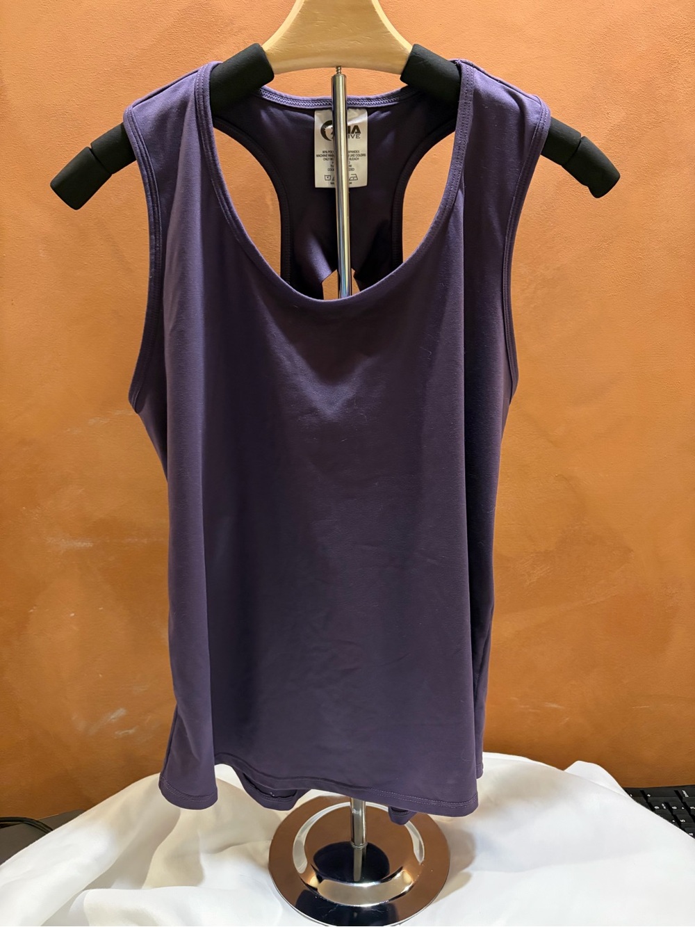 ZYIA Purple Vented Open Back Racerback Performance Tank Top